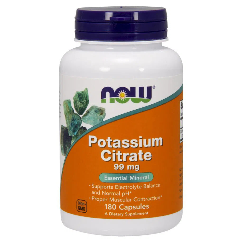 NOW Potassium Citrate 99 mg-180 capsules-N101 Nutrition