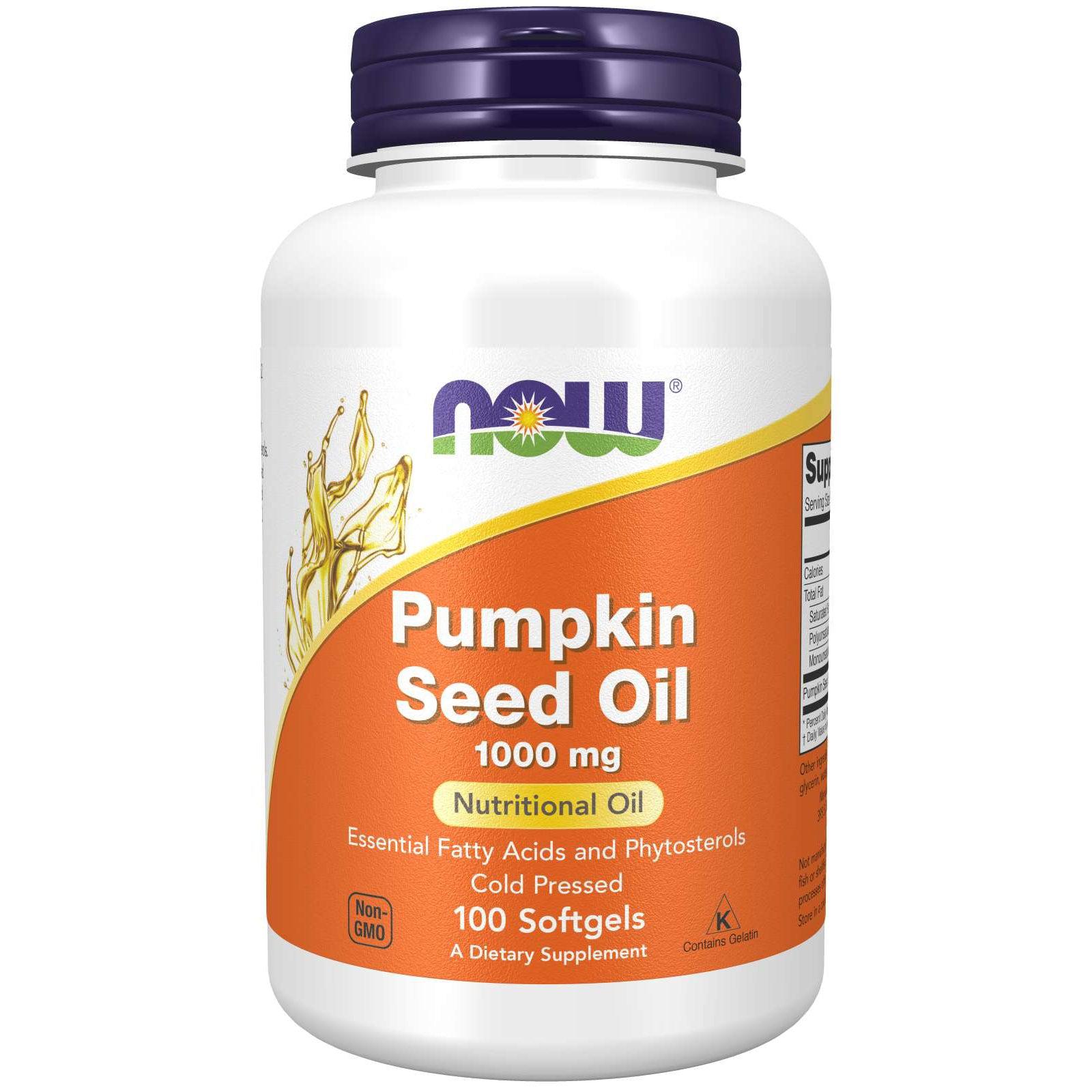 NOW Pumpkin Seed Oil 1000 mg-100 softgels-N101 Nutrition