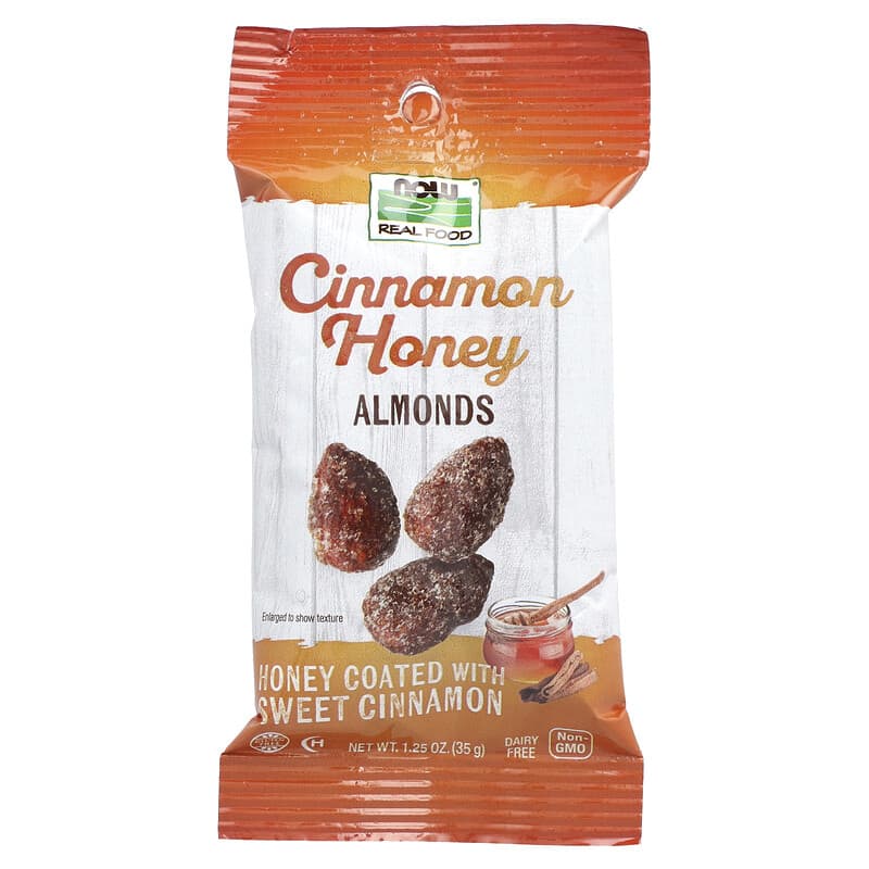 NOW Real Food Almonds-1 pack (35 g)-Cinnamon Honey-N101 Nutrition