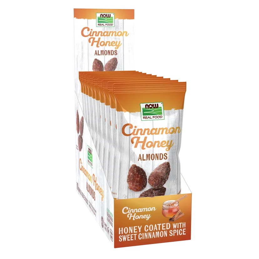 NOW Real Food Almonds-Box (10 packs)-Cinnamon Honey-N101 Nutrition