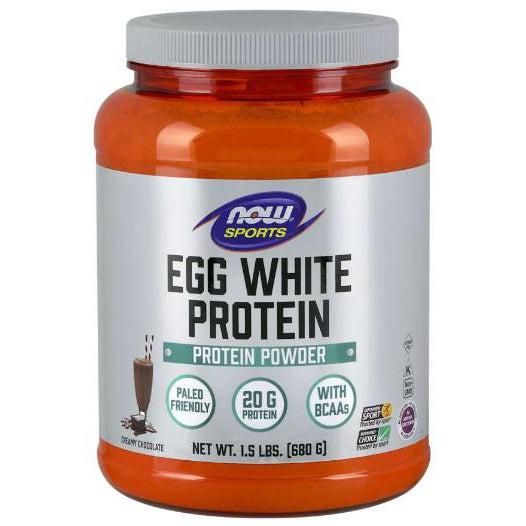 NOW Sports Egg White Protein-1.5 lbs (680 g)-Creamy Chocolate-N101 Nutrition