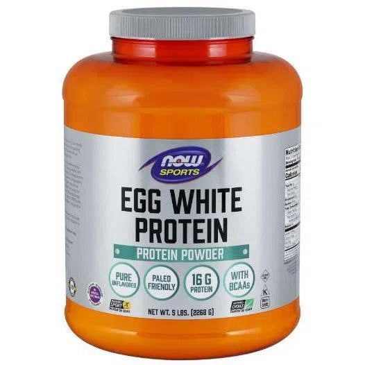 NOW Sports Egg White Protein - Unflavored-5 lbs-N101 Nutrition