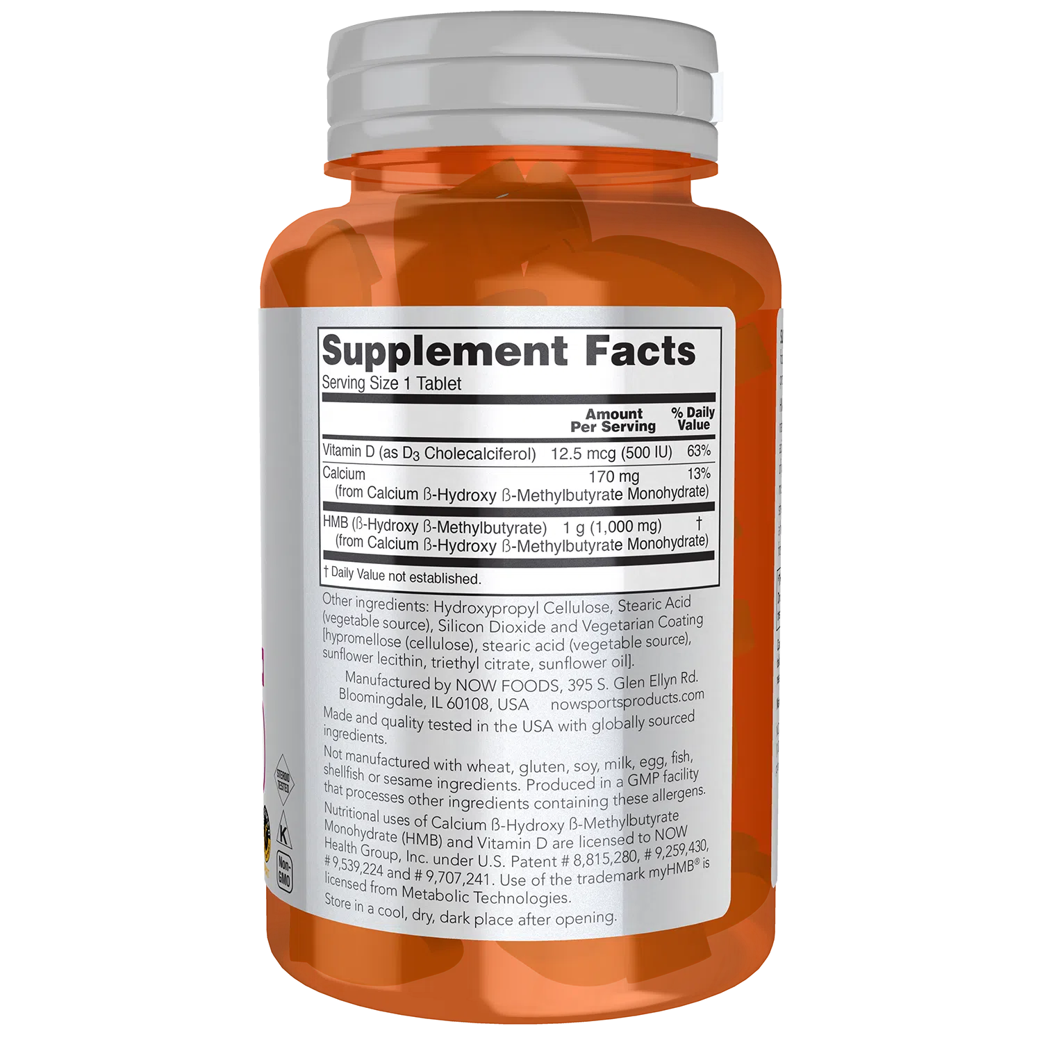 NOW Sports HMB 1000 mg, Double Strength Tablets-N101 Nutrition