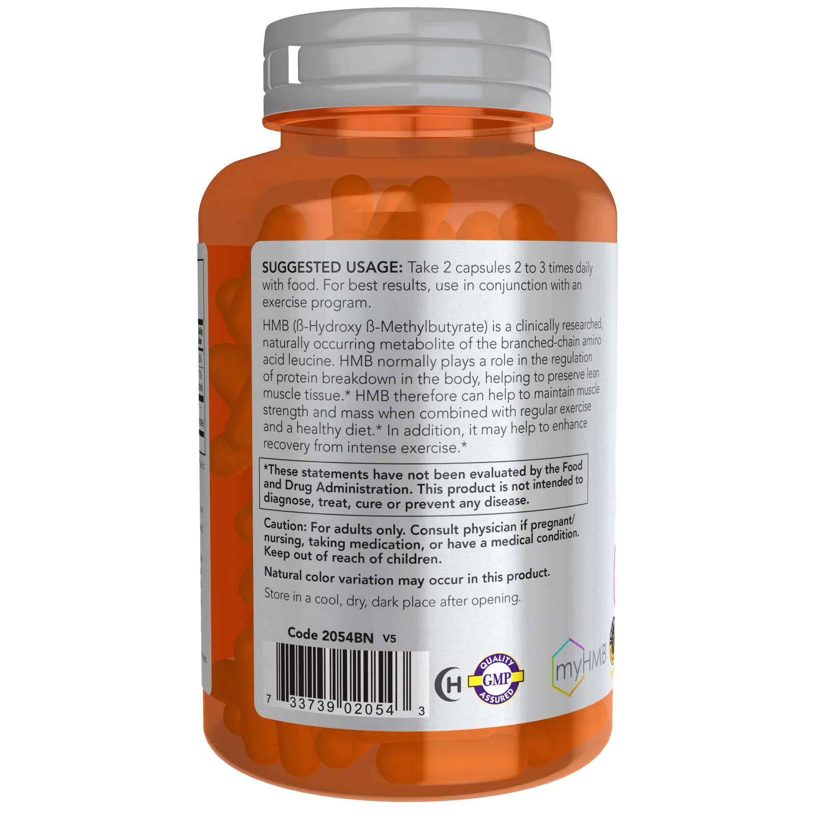 NOW Sports HMB 500 mg-120 veg capsules-N101 Nutrition