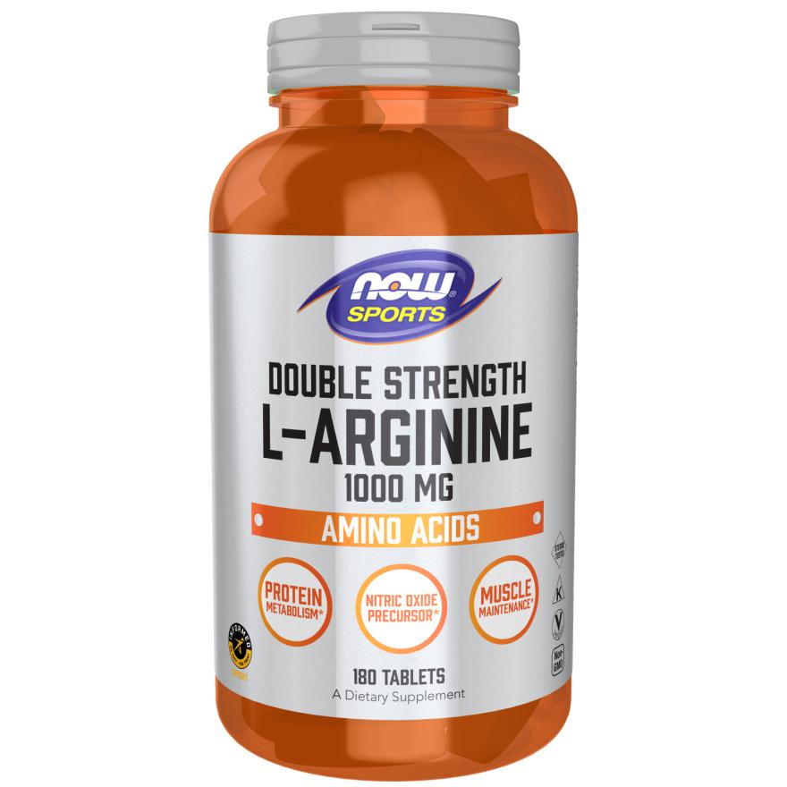 NOW Sports L-Arginine 1000 mg, Double Strength Tablets-180 tablets-N101 Nutrition