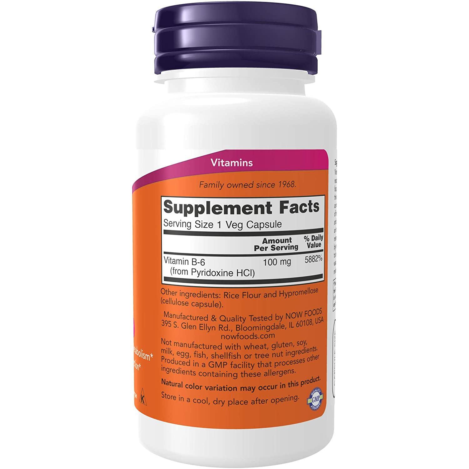 NOW Vitamin B-6 - 100 mg-N101 Nutrition