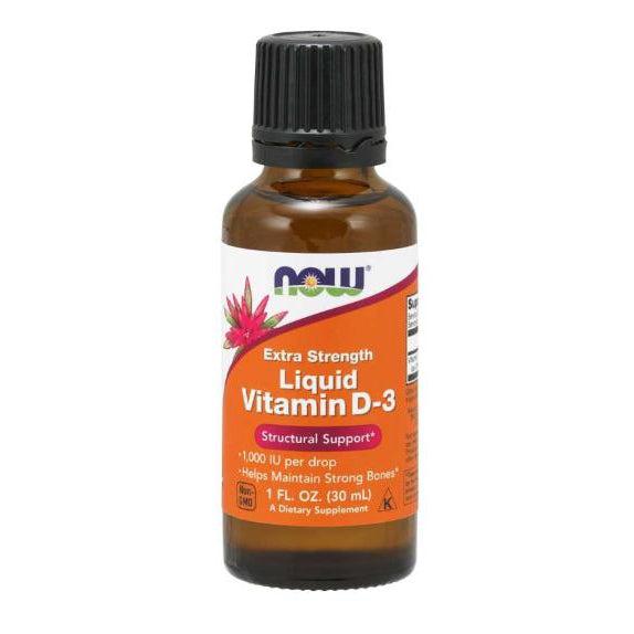 NOW Vitamin D-3 Liquid, Extra Strength (BEST BY 10/2026 - FINAL SALE / NO RETURNS)-1 fl oz (30 mL)-N101 Nutrition