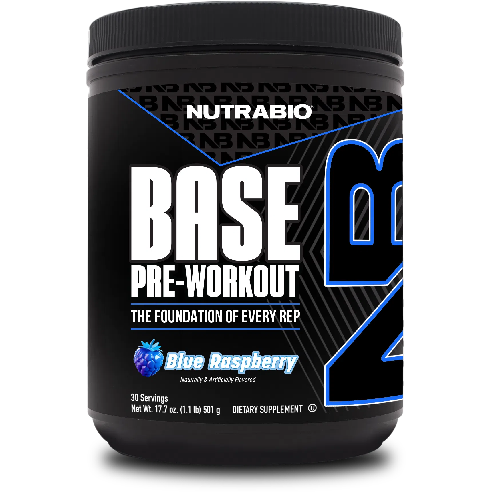 NutraBio Base Pre-Workout-30 servings-Blue Raspberry-N101 Nutrition