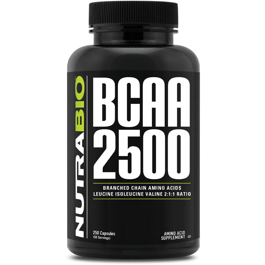 NutraBio BCAA 2500-250 veggie capsules-N101 Nutrition