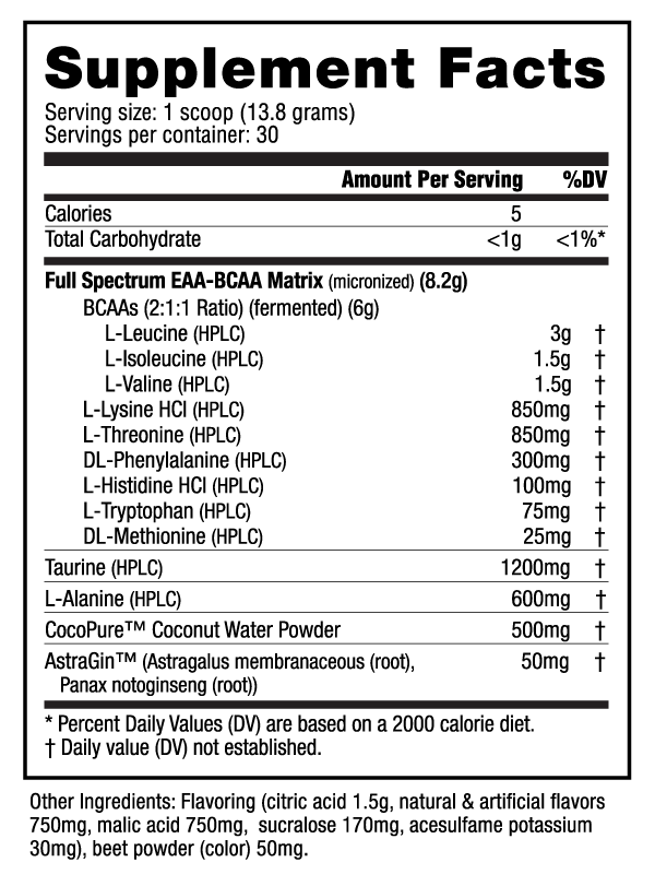 NutraBio EAA PURE-Dragonfruit Candy-30 servings-N101 Nutrition