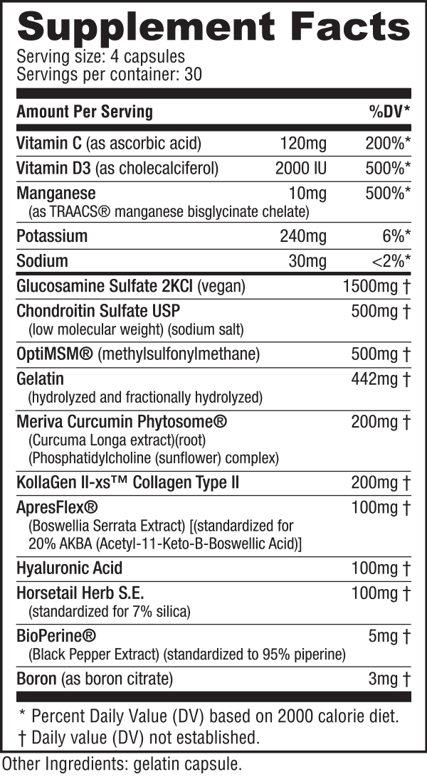 NutraBio Extreme Joint Care-120 capsules-N101 Nutrition