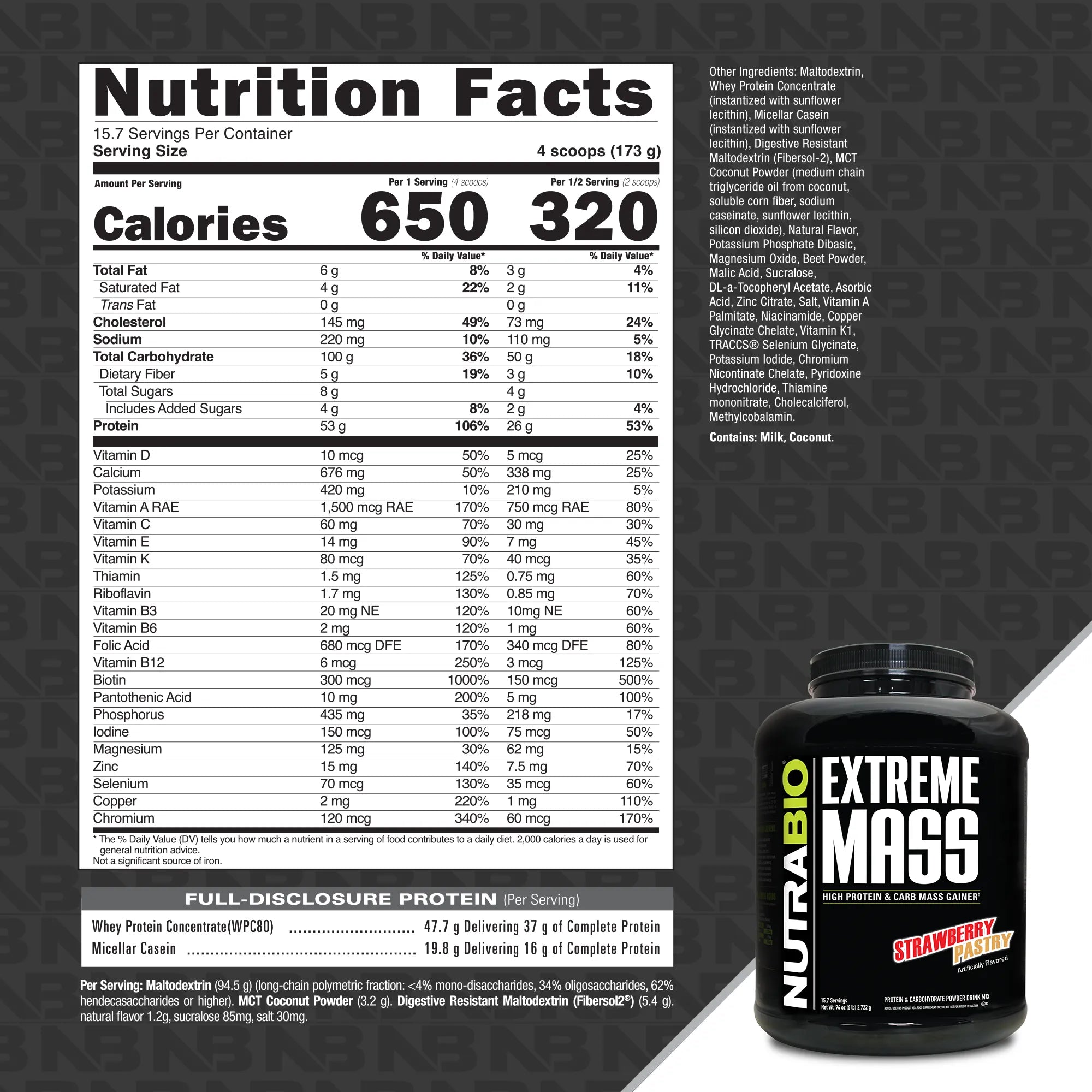 NutraBio Extreme Mass-N101 Nutrition