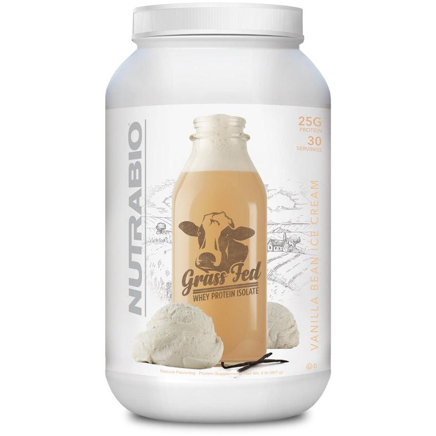 NutraBio Grass Fed Whey Isolate-2 lbs (907 g)-Vanilla Bean Ice Cream-N101 Nutrition