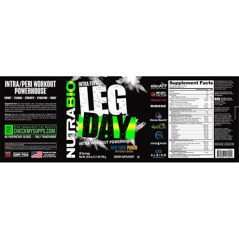 NutraBio Leg Day-N101 Nutrition