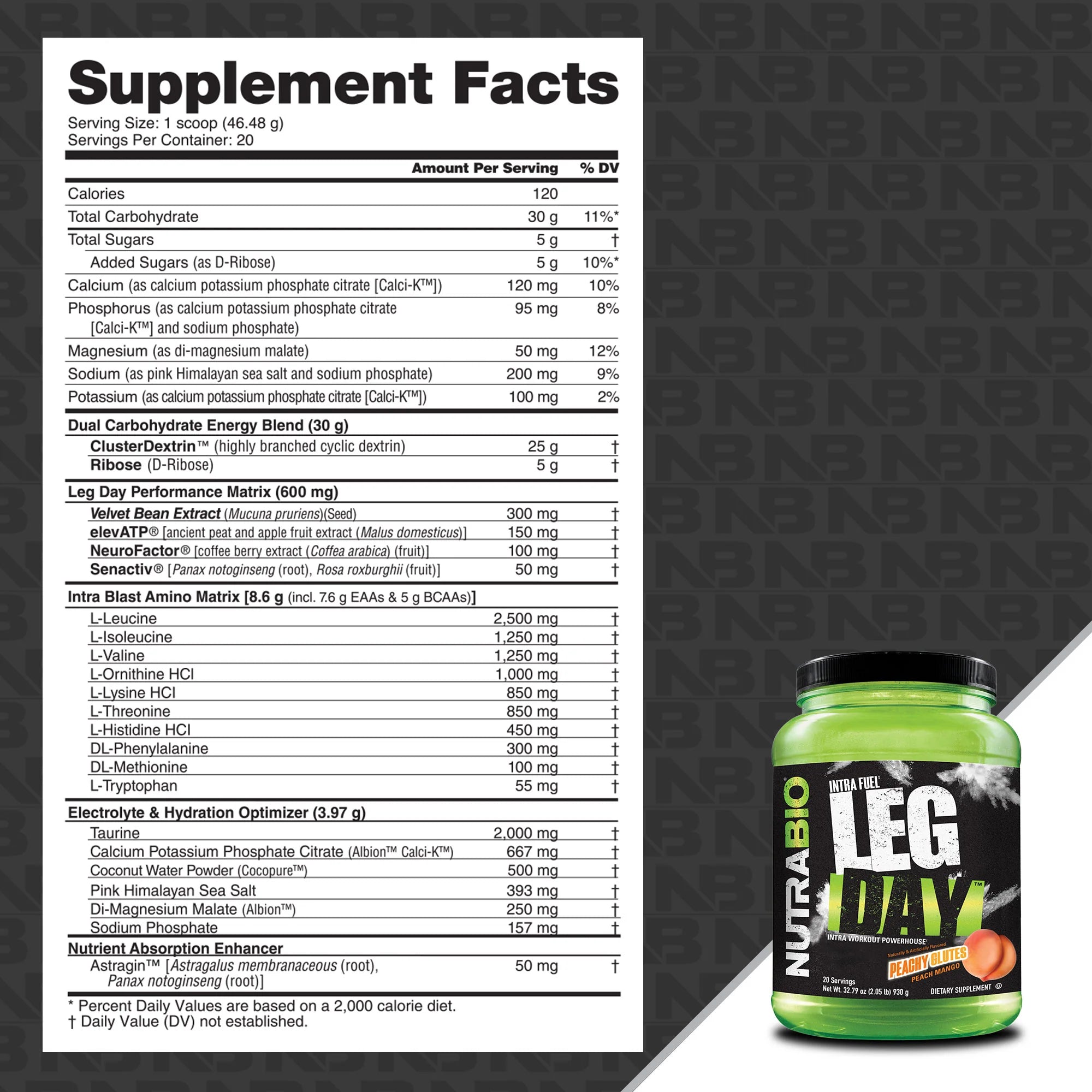 NutraBio Leg Day-N101 Nutrition