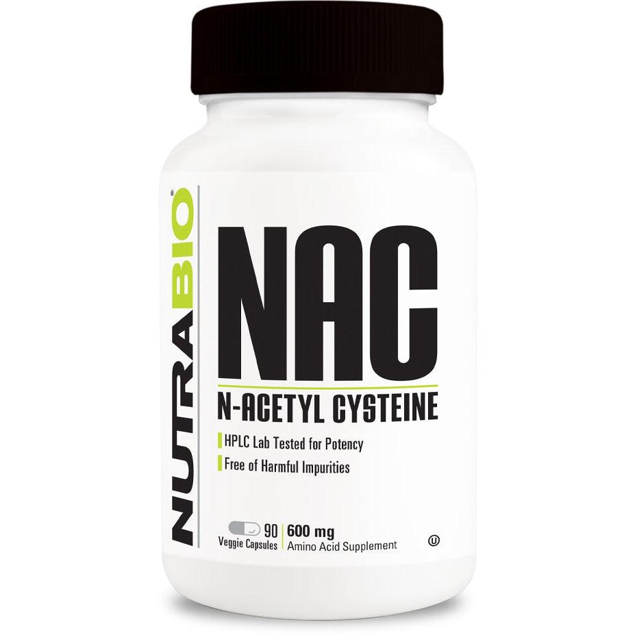 NutraBio NAC 600 mg-90 veggie capsules-N101 Nutrition