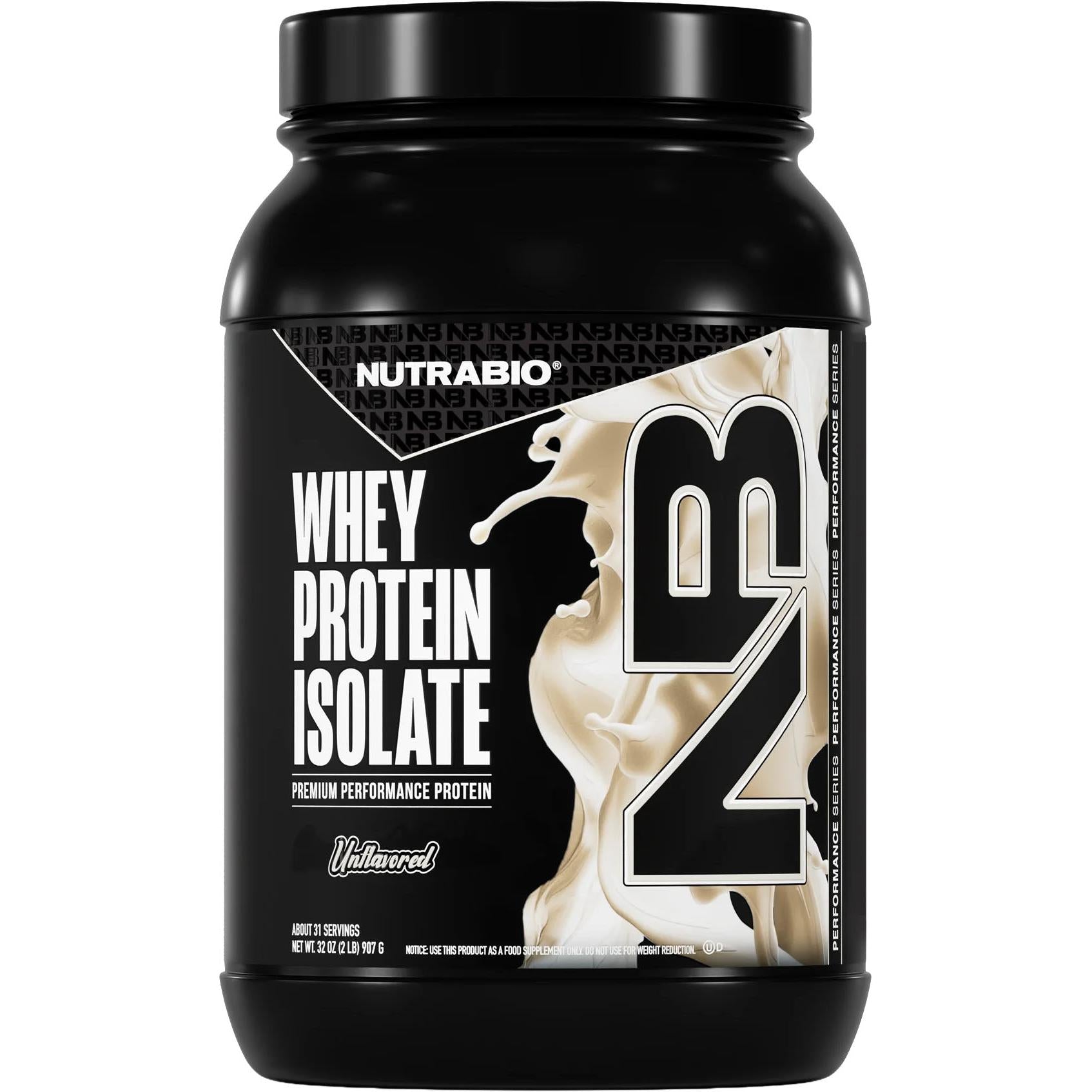 NutraBio Whey Protein Isolate-2 lbs-Unflavored-N101 Nutrition