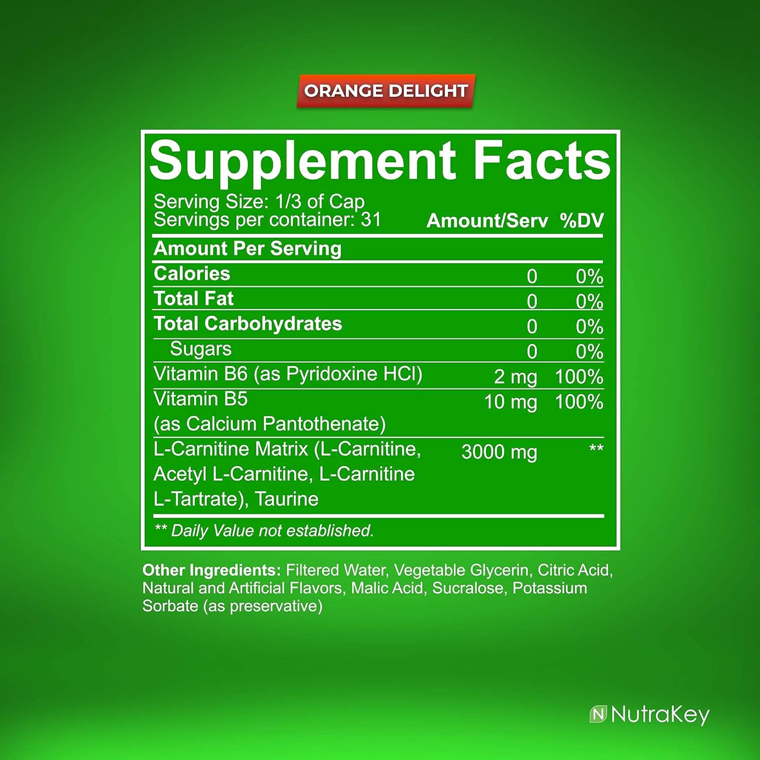 NutraKey L-Carnitine 3000 Liquid-N101 Nutrition