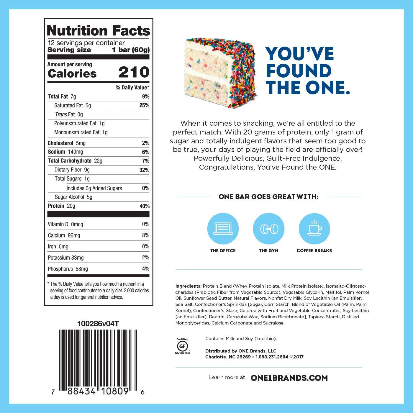 One Brands ONE Bar-N101 Nutrition