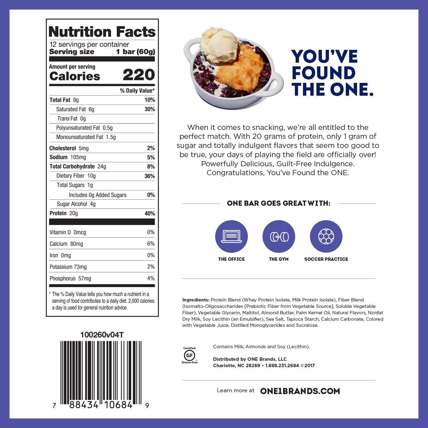 One Brands ONE Bar-N101 Nutrition