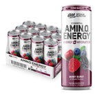 Optimum Nutrition Essential AMIN.O. Energy Sparkling Hydration Drink-Case (12 cans)-Berry Burst-N101 Nutrition