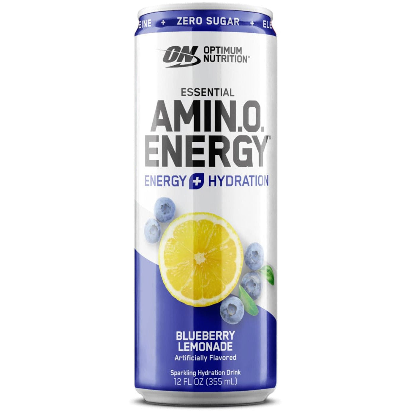 Optimum Nutrition Essential AMIN.O. Energy Sparkling Hydration Drink-Single (12 fl oz)-Blueberry Lemonade-N101 Nutrition