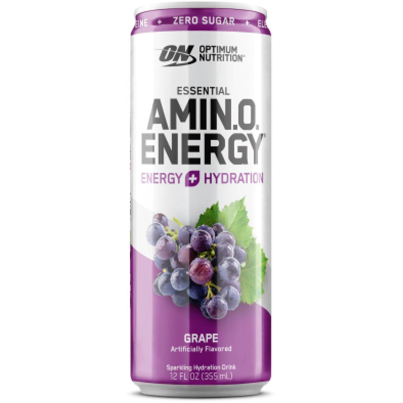 Optimum Nutrition Essential AMIN.O. Energy Sparkling Hydration Drink-Single (12 fl oz)-Grape-N101 Nutrition