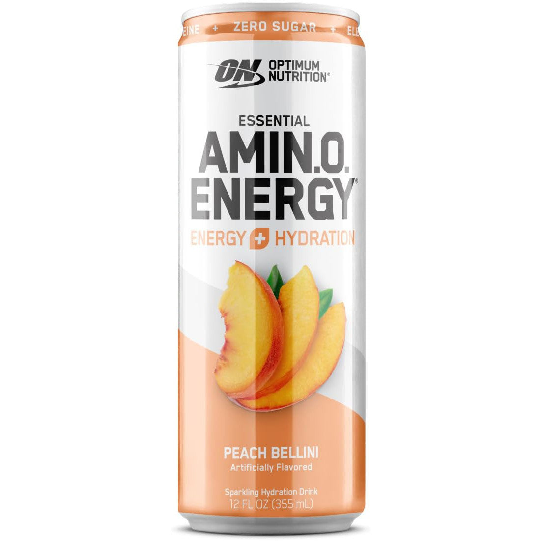 Optimum Nutrition Essential AMIN.O. Energy Sparkling Hydration Drink-Single (12 fl oz)-Peach Bellini-N101 Nutrition