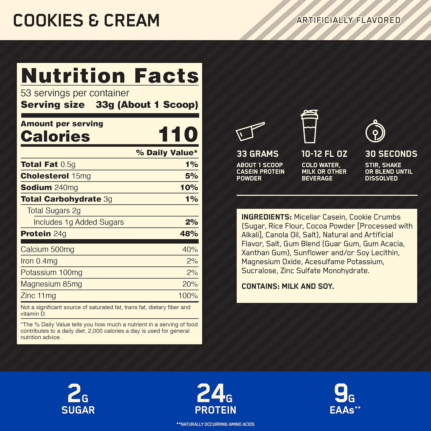 Optimum Nutrition Gold Standard 100% Casein Protein-N101 Nutrition