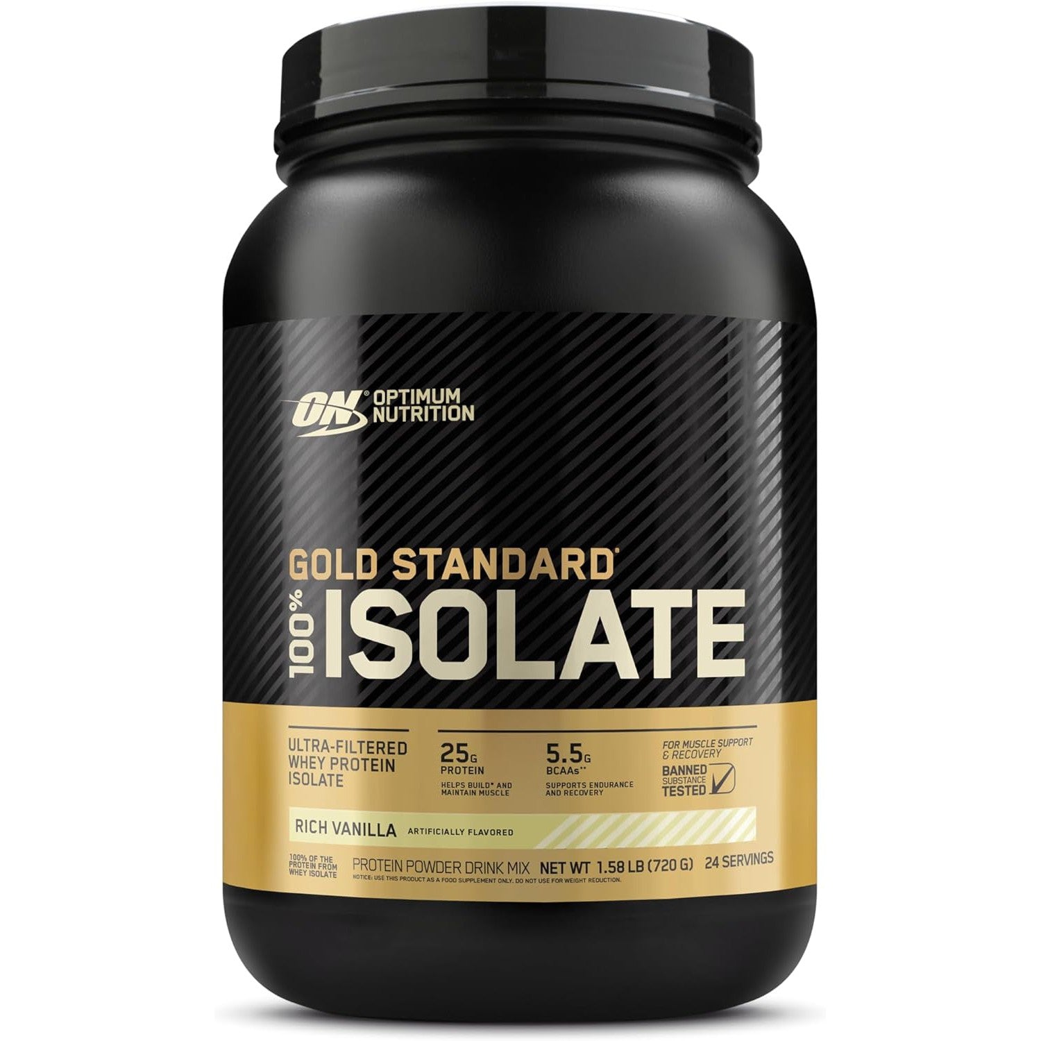 Optimum Nutrition Gold Standard 100% Isolate-24 servings-Rich Vanilla-N101 Nutrition