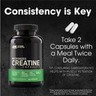 Optimum Nutrition Micronized Creatine Capsules-N101 Nutrition