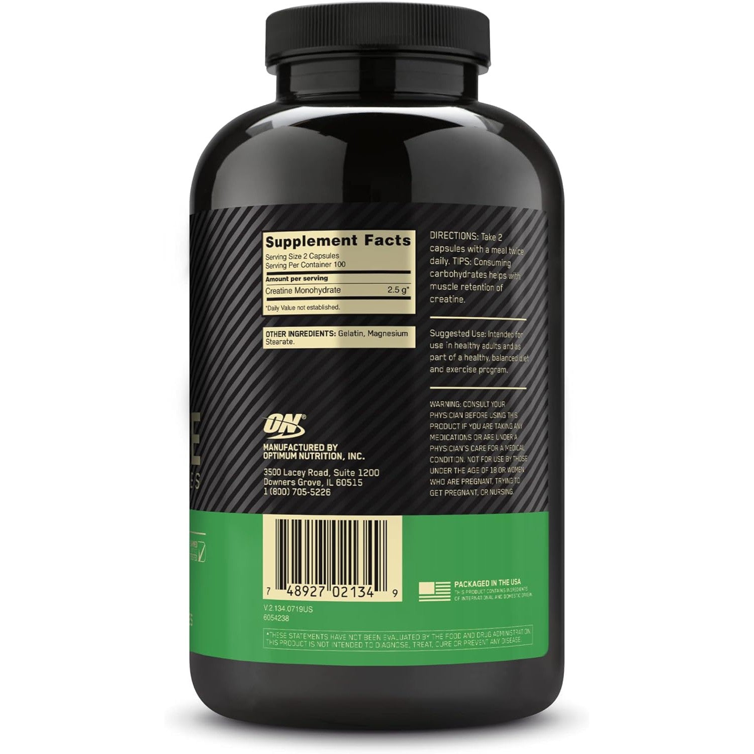 Optimum Nutrition Micronized Creatine Capsules-N101 Nutrition