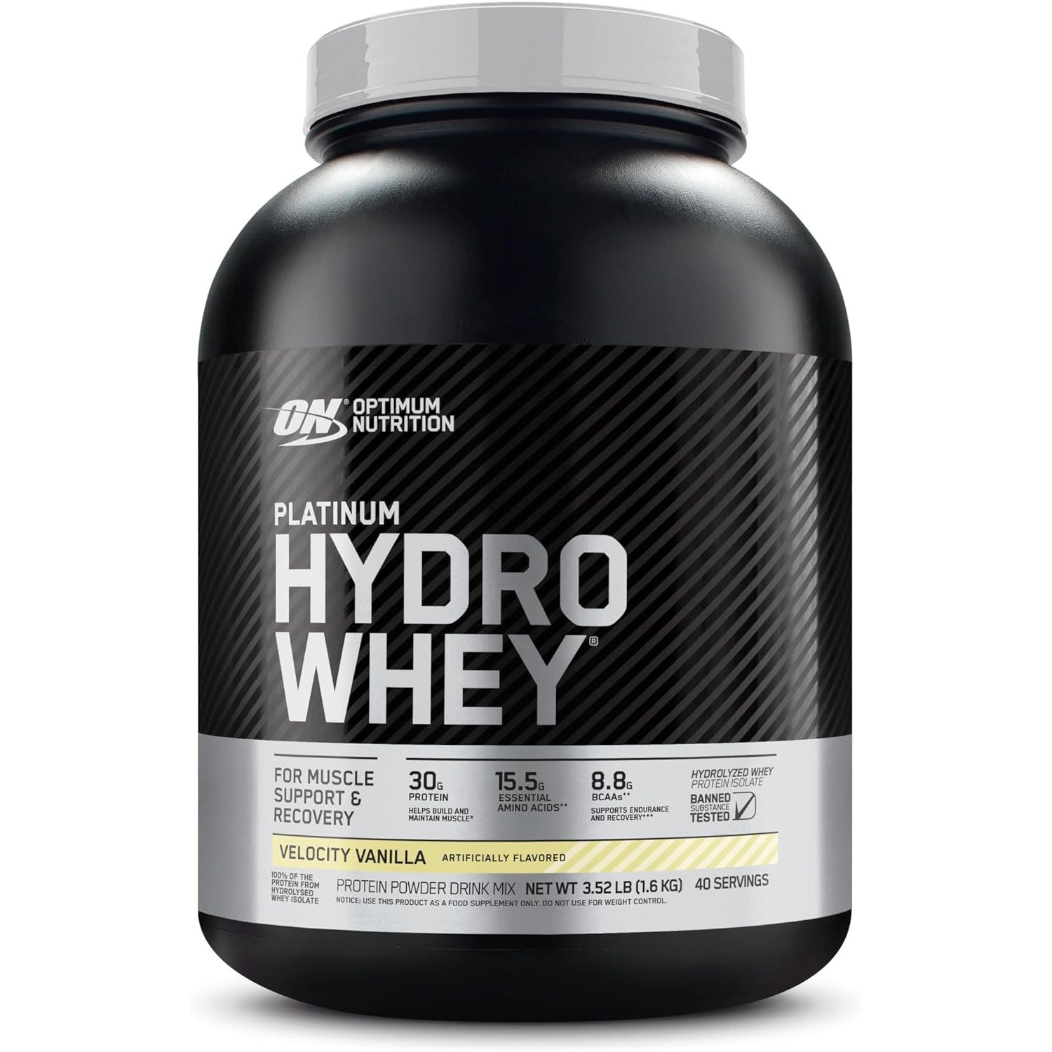 Optimum Nutrition Platinum Hydrowhey-40 servings-Velocity Vanilla-N101 Nutrition