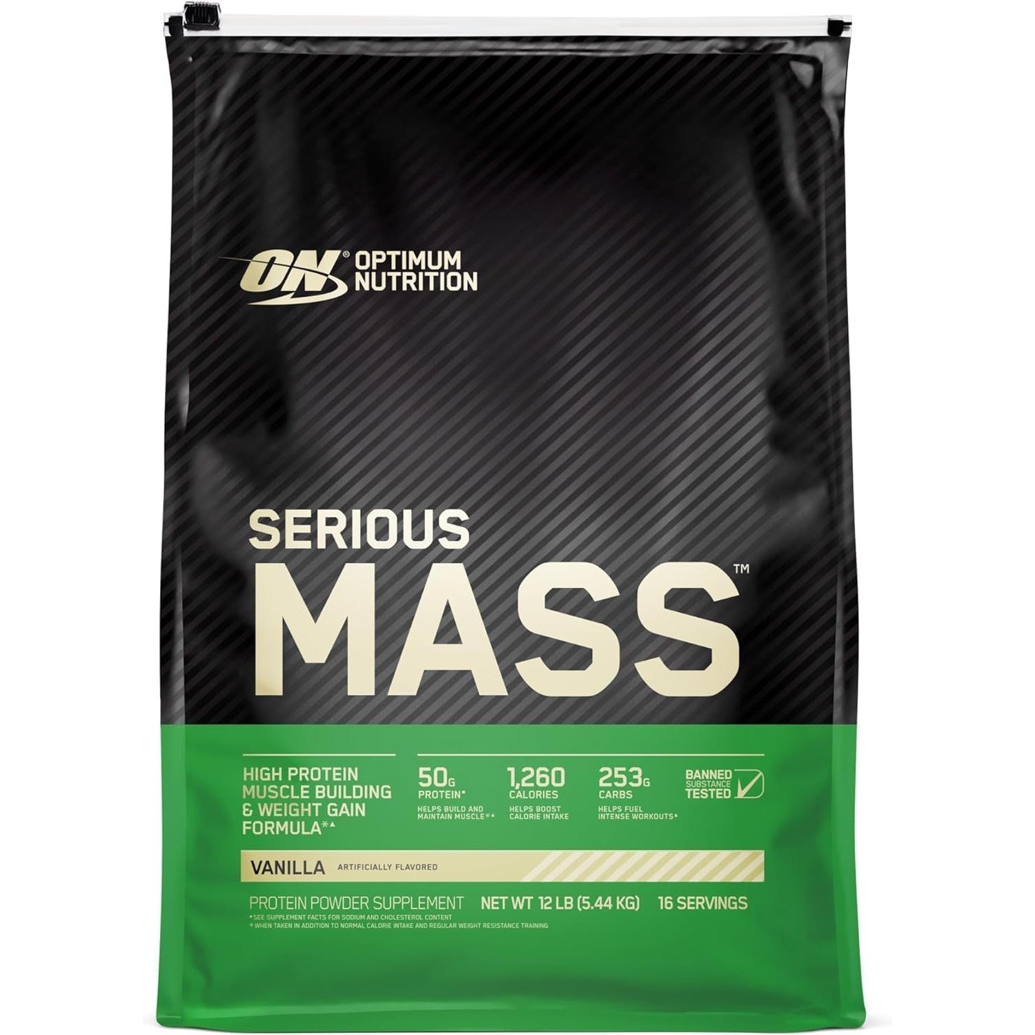 Optimum Nutrition Serious Mass-12 lbs-Vanilla-N101 Nutrition