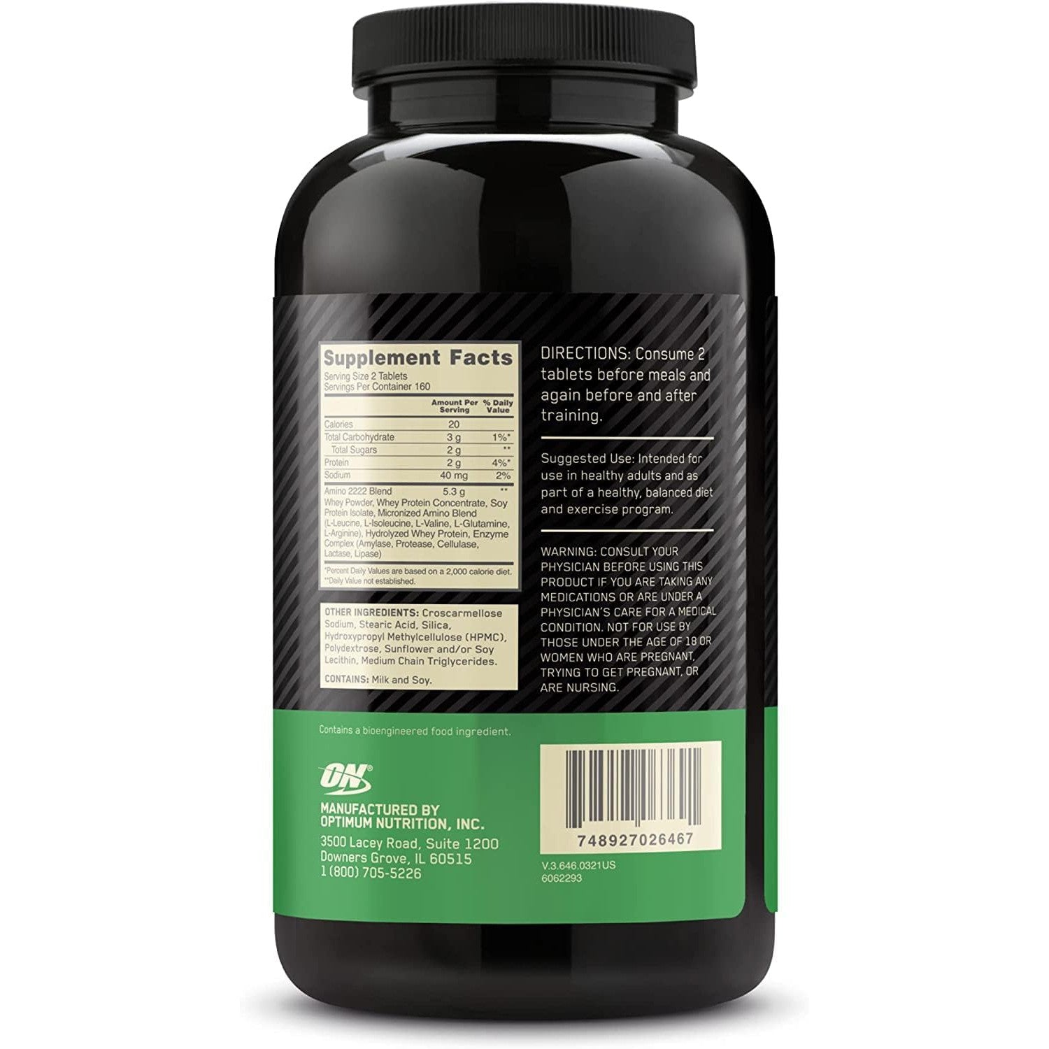 Optimum Nutrition Superior Amino 2222 Tablets-N101 Nutrition