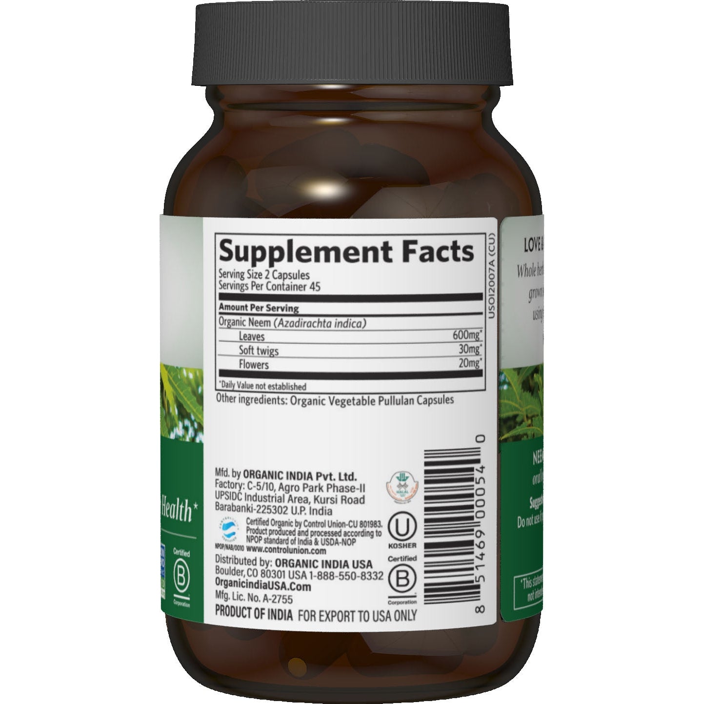 Organic India Neem-90 vegetarian caps-N101 Nutrition