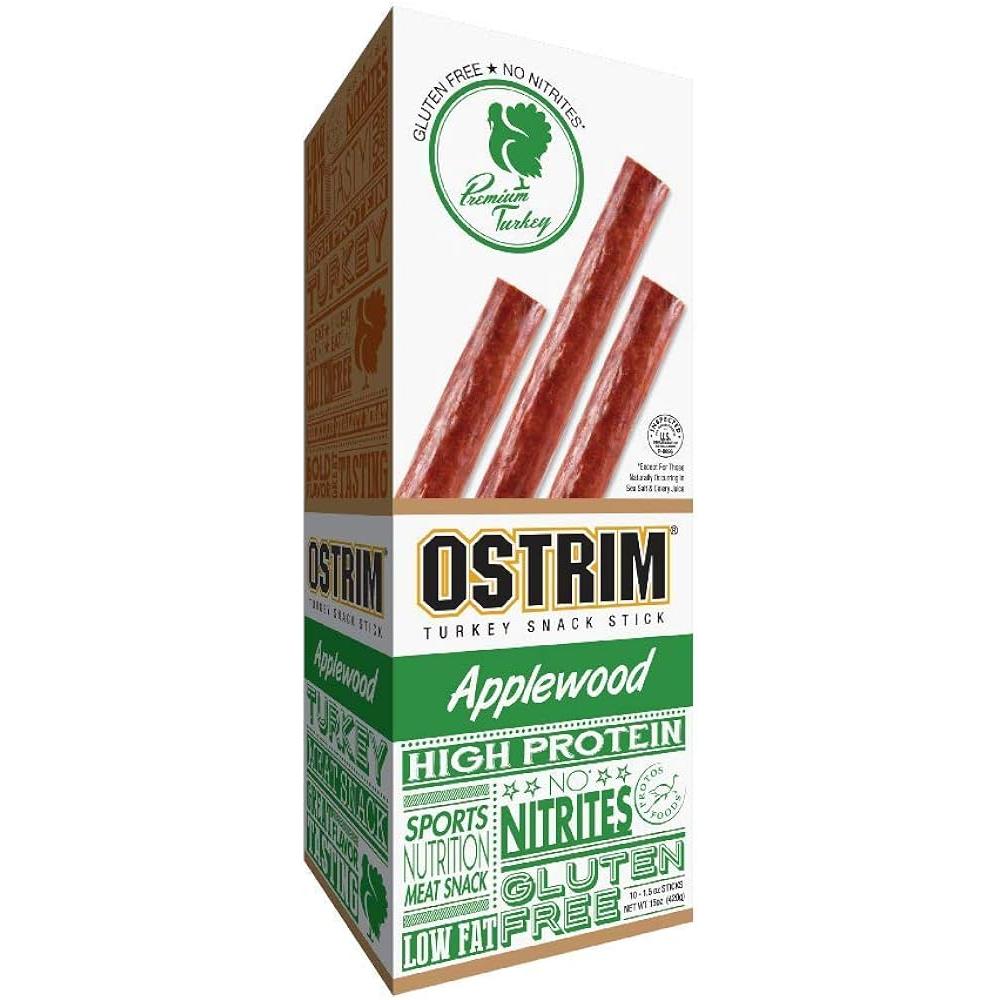 Ostrim Sticks-Box (10 sticks)-Applewood Turkey-N101 Nutrition