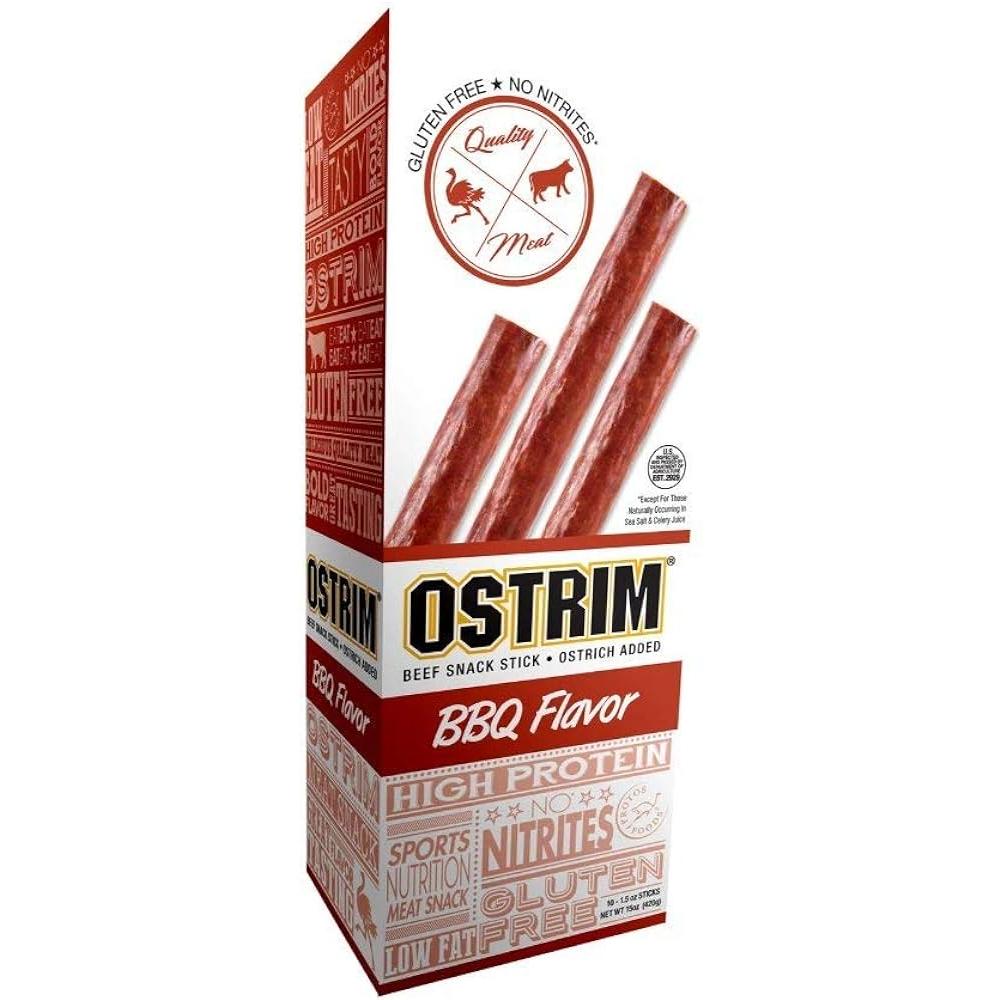 Ostrim Sticks-Box (10 sticks)-BBQ Beef & Ostrich-N101 Nutrition