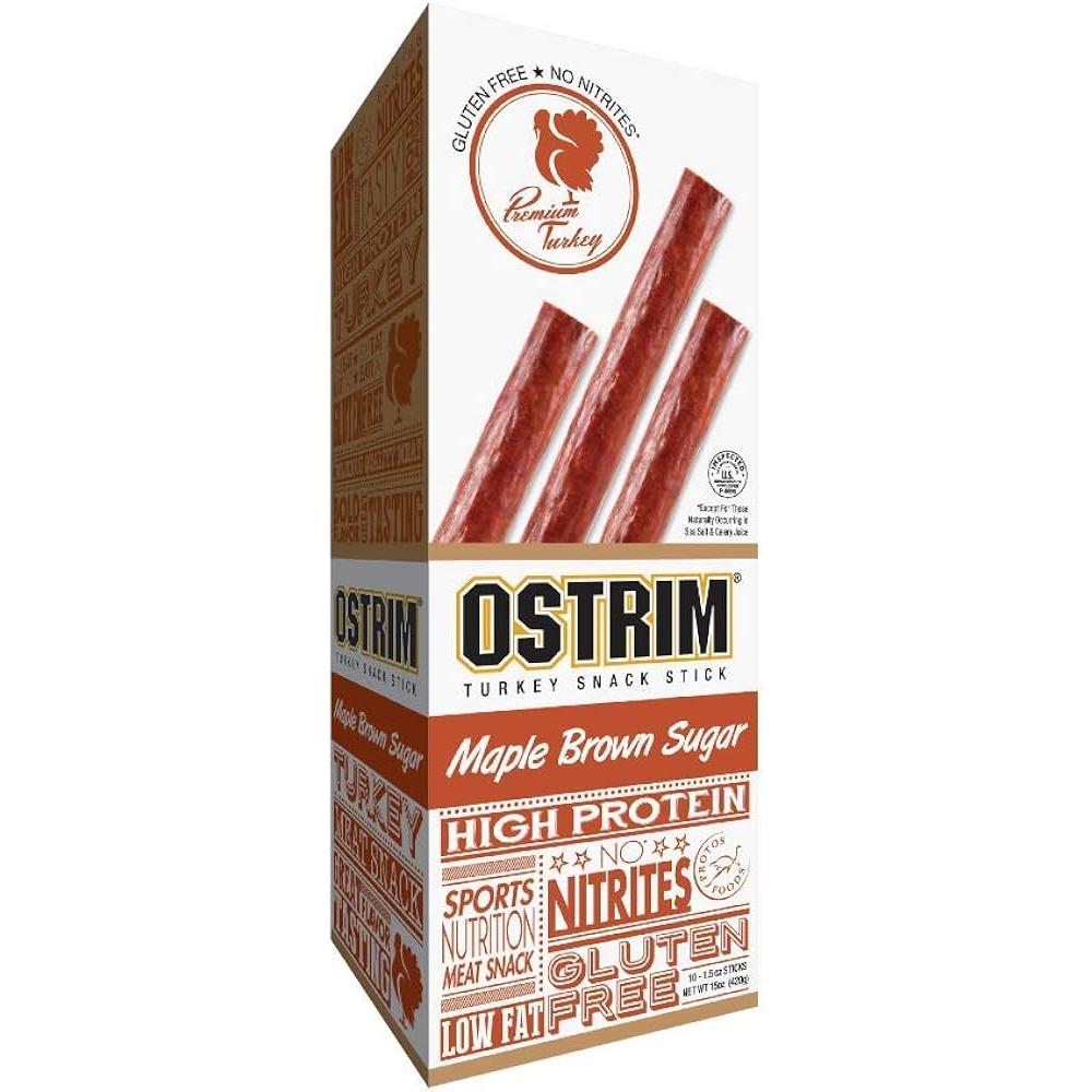 Ostrim Sticks-Box (10 sticks)-Maple Brown Sugar Turkey-N101 Nutrition