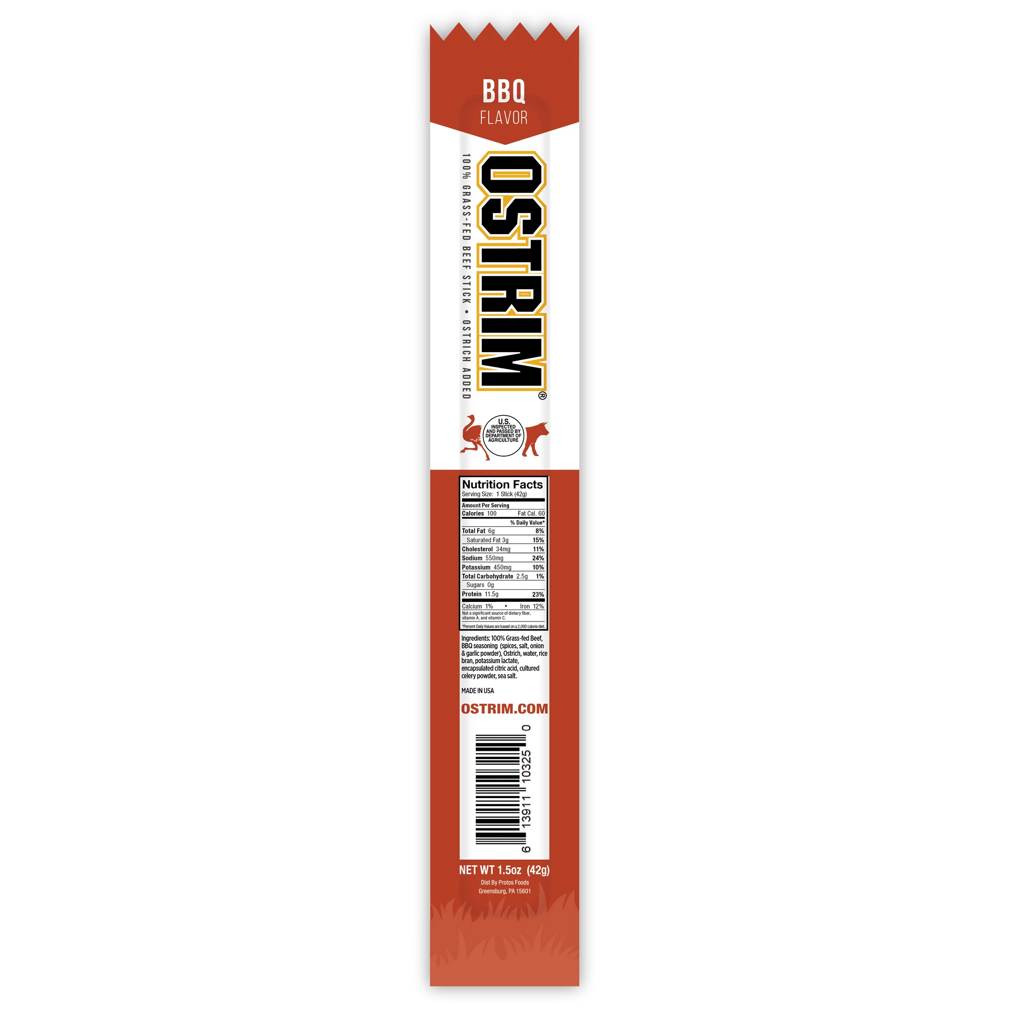Ostrim Sticks-Single-BBQ Beef & Ostrich-N101 Nutrition