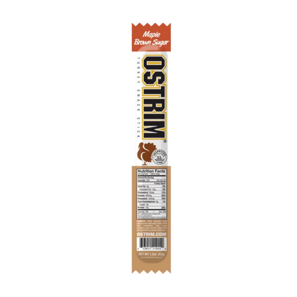 Ostrim Sticks-Single-Maple Brown Sugar Turkey-N101 Nutrition