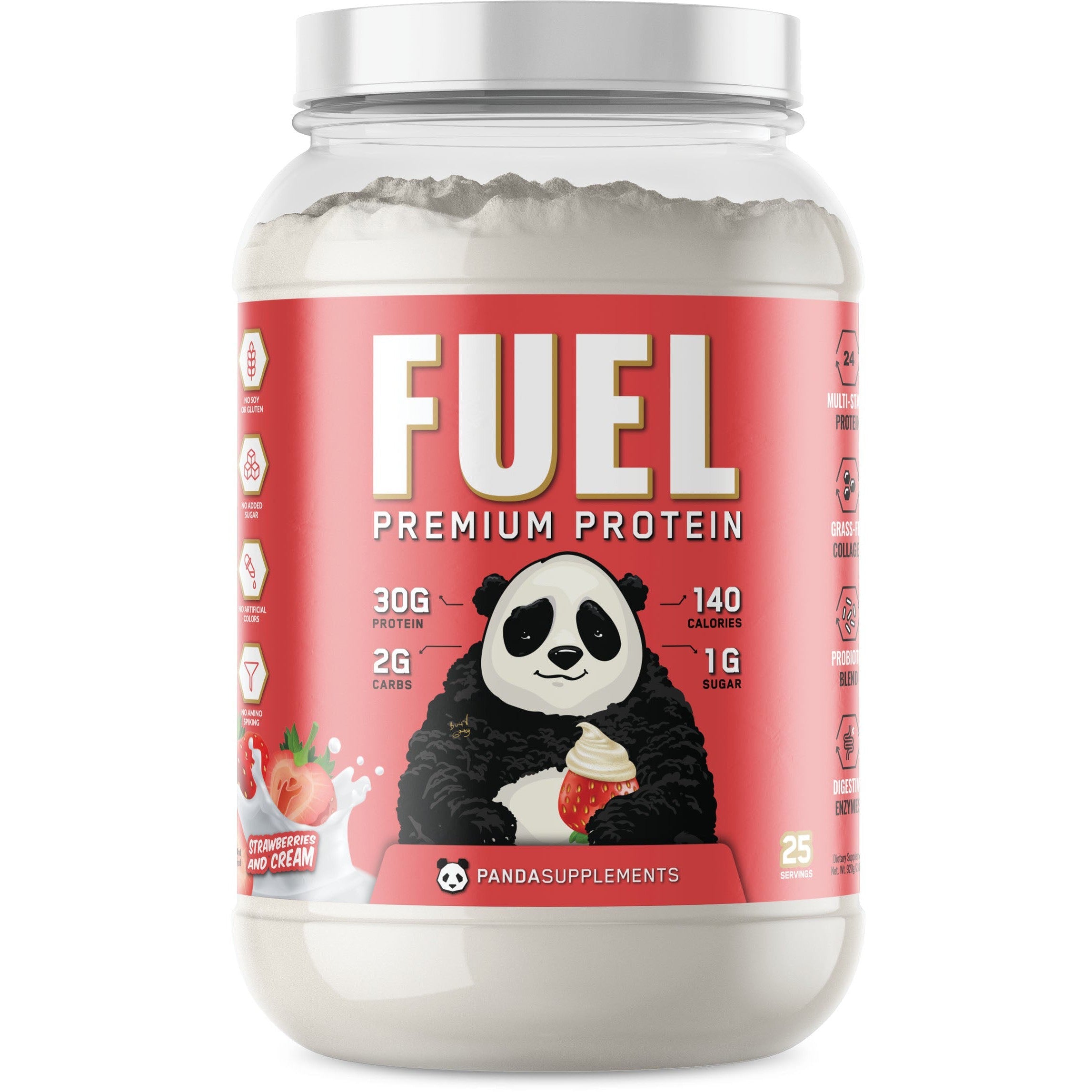 Panda FUEL Premium Protein-25 servings-Strawberries and Cream-N101 Nutrition