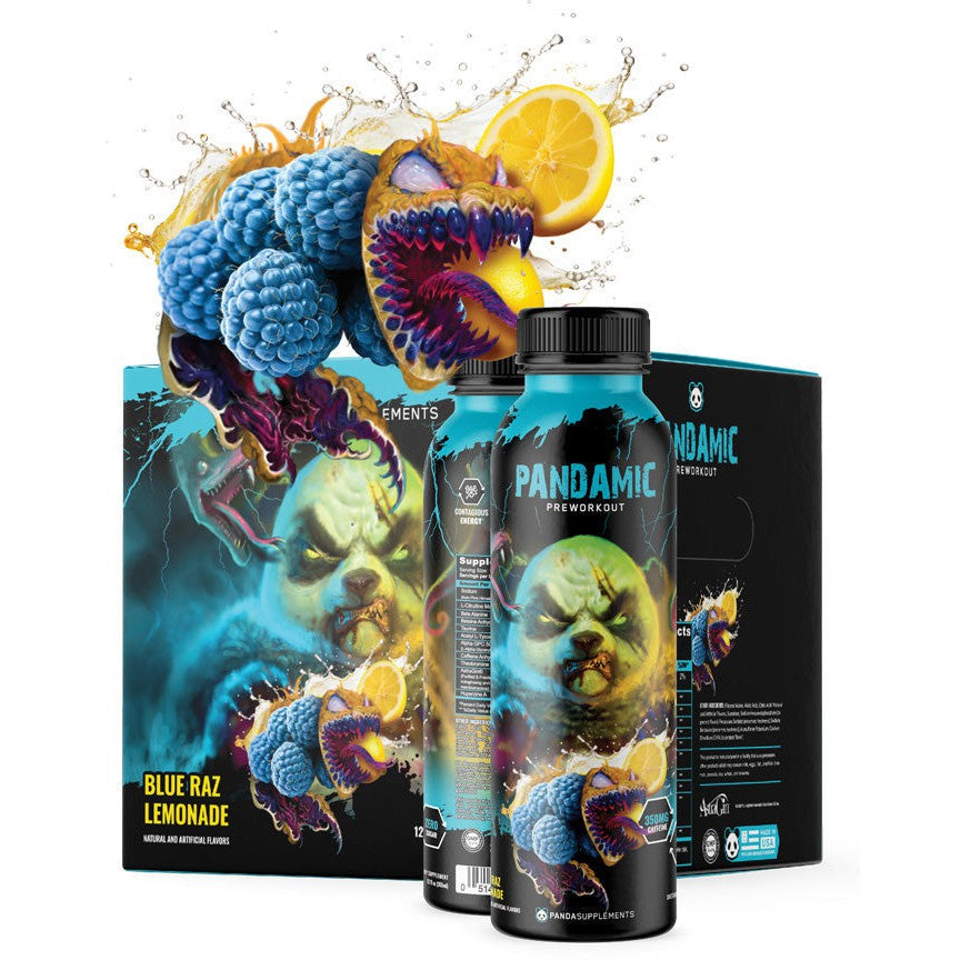 Panda Supplements PANDAMIC Pre-Workout RTD-case (12 bottles)-Blue Raz Lemonade-N101 Nutrition