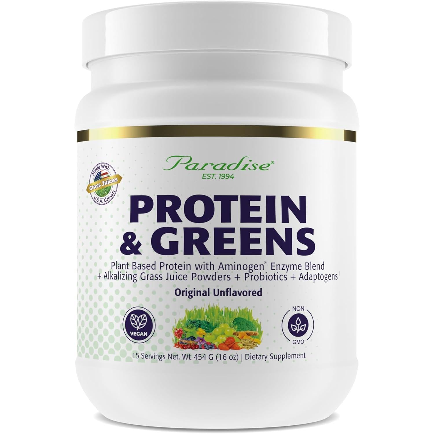 Paradise ORAC-Energy Protein & Greens-16 oz (454 g)-Orignial Unflavored-N101 Nutrition