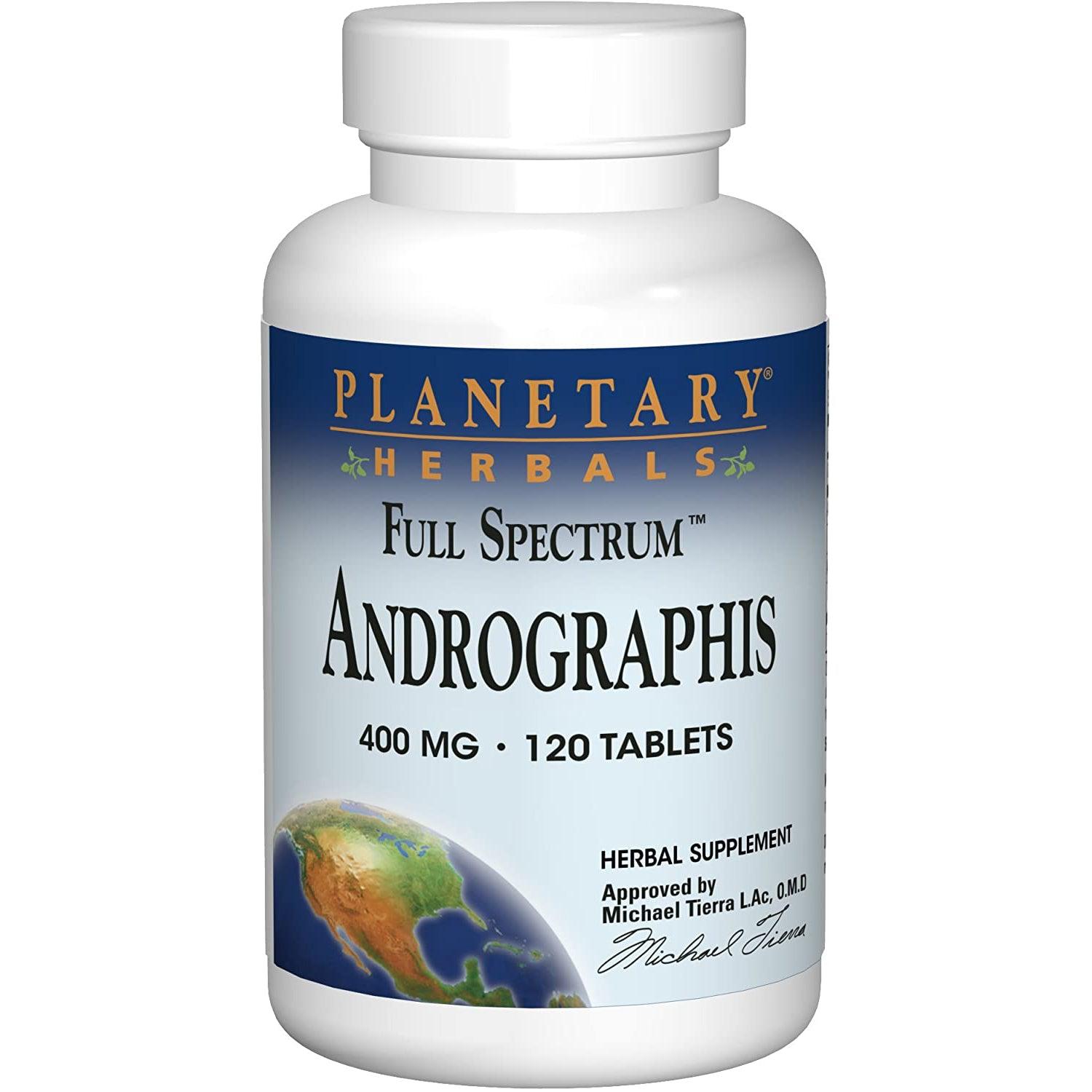 Planetary Herbals Andrographis (Full Spectrum) 400 mg-120 tablets-N101 Nutrition