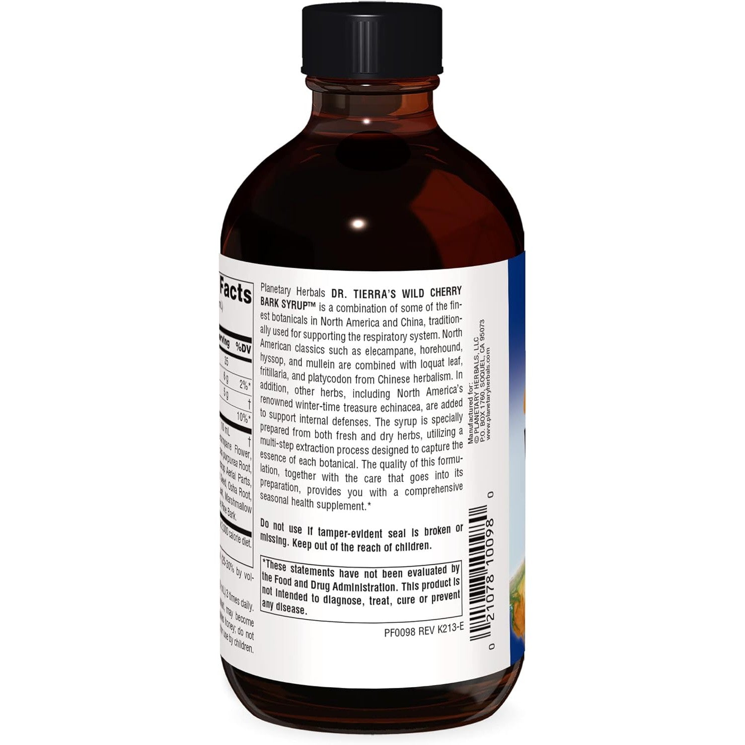 Planetary Herbals Dr. Terra's Wild Cherry Bark Syrup-8 fl oz (237 mL)-N101 Nutrition