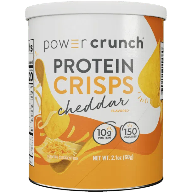 Power Crunch Protein Crisps-8 cans (2.1 oz)-Cheddar-N101 Nutrition