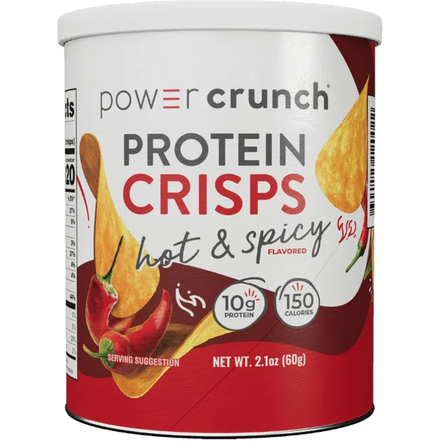 Power Crunch Protein Crisps-8 cans (2.1 oz)-Hot & Spicy-N101 Nutrition