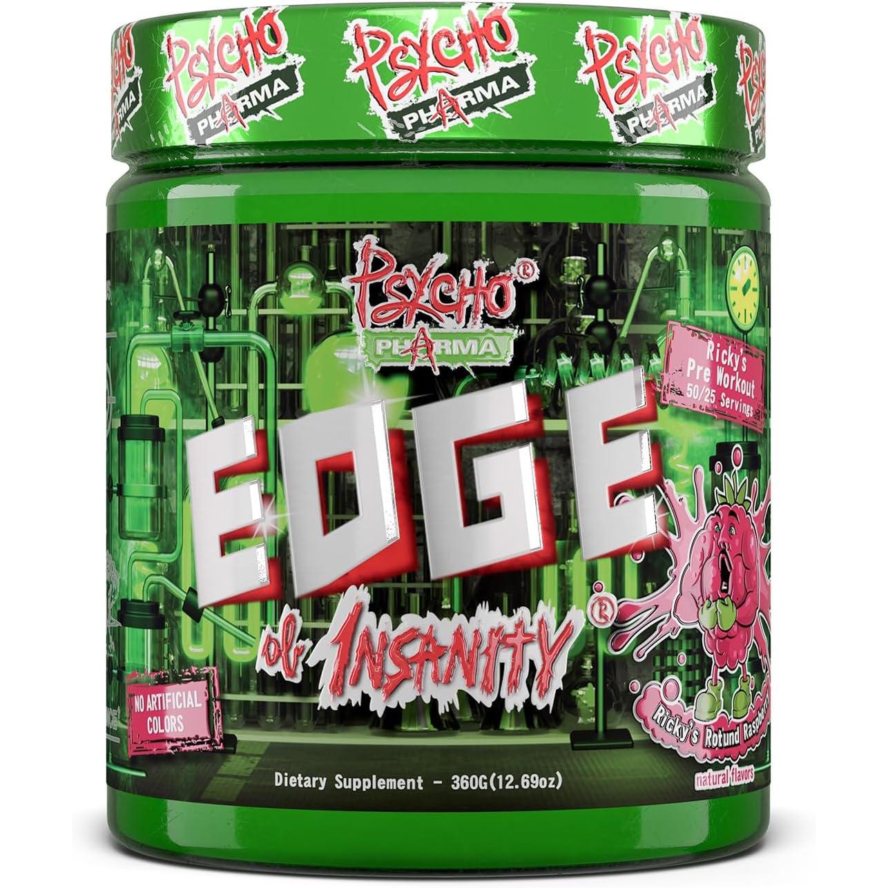Psycho Pharma Edge of Insanity-25 servings-Ricky's Rotund Raspberry-N101 Nutrition