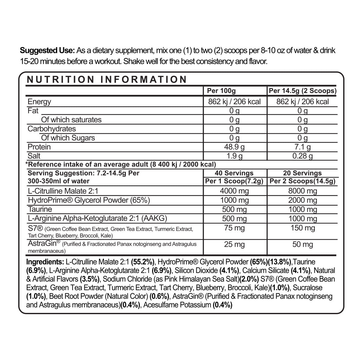 Psycho Pharma Edge Pump-N101 Nutrition